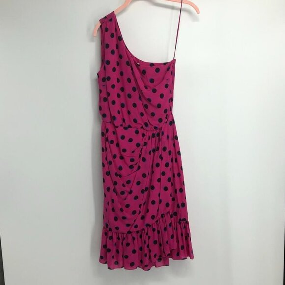 NWT Derek Lam 10 Crosby Taula Polka Dot One-Shoulder pink Dress size 0 - Picture 5 of 15